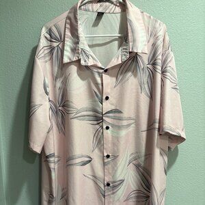 Men's Hawaii Pink & Gray Shirt Front Pocket Size 5XL